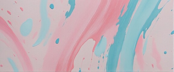 Wall Mural - Colorful abstract brushstroke canvas painting with a soft textured smear pattern in pink and blue acrylic and oil paint on a bright pastel background