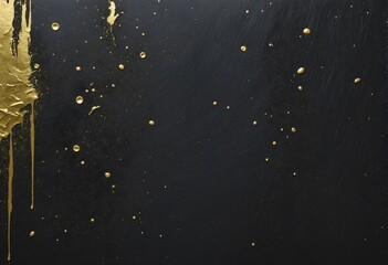 Wall Mural - Luxurious Black and Gold Brush Stroke Background Textured Design with Copy Space