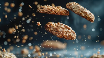 Aufkleber - A bunch of cookies flying through the air