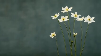 Sticker - white flowers on green background