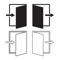 Poster - Log in, log out icon set. Exit and entry icon set, Vector logout icon set.  input and output sign. join membership pictogram. App exit vector button with arrow. Vector Illustration