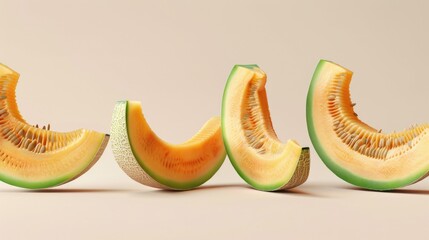 Canvas Print - Fresh melon sliced into halves