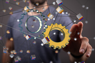 Poster - gear Technology setting concept background