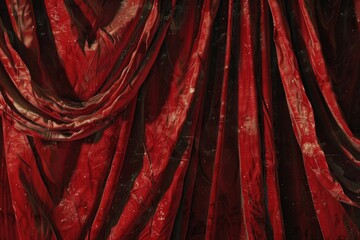 Poster - A detailed view of a red and black curtain, suitable for use in theater or performance settings