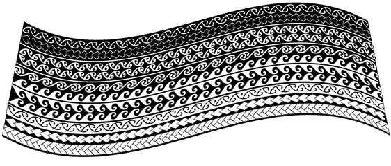 Wall Mural - Polynesian Maori traditional pattern design illustration. Wave style. Tattoo and other design backgrounds 폴리네시아 마오리 전통 문양 패턴 디자인 