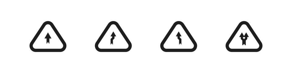 Poster - warning sign triangle vector set. road signs triangle pattern. construction signs of danger. collect