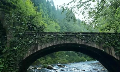 Sticker - bridge over the river