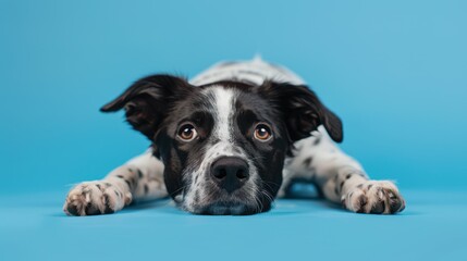 Wall Mural - The Adorable Dog on Blue