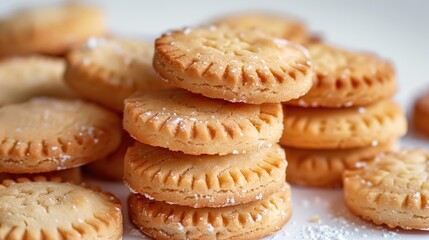 Poster - Freshly baked cookies sitting on a wooden table