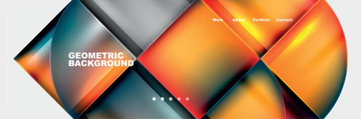 Circle triangle geometric web site page template. Vector Illustration For Wallpaper, Banner, Background, Card, Book Illustration, landing page
