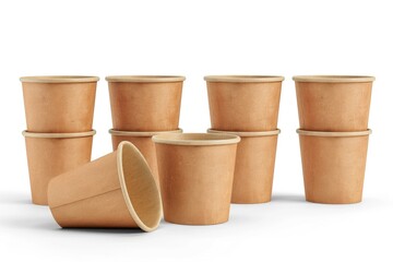 Aufkleber - A collection of brown paper cups sitting together