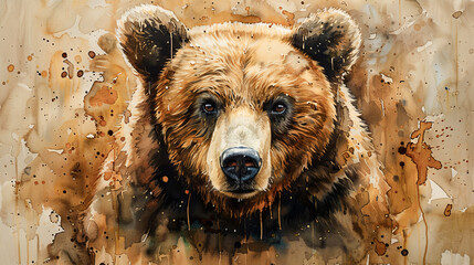 Wall Mural - Cuddly bears: animals in watercolors