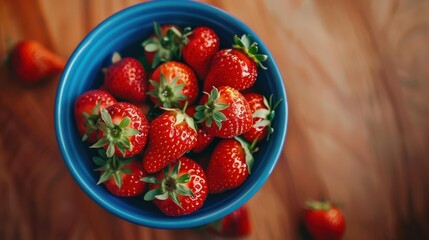 Wall Mural - The bowl of fresh strawberries