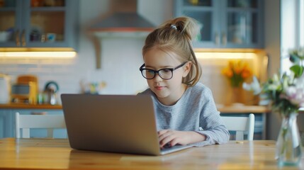 Canvas Print - The girl with laptop