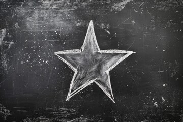 Poster - A simple chalk drawing of a star on a blackboard