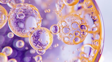 Wall Mural - A close-up view of bubbles forming in a glass of water