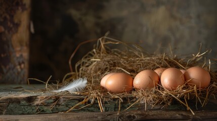 Wall Mural - The eggs in nest