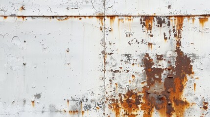 Wall Mural - Weathered rust on steel plate fixed to white wall