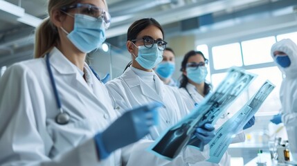 Wall Mural - The doctors examining x-rays