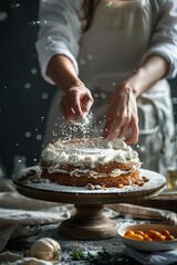 female cook making a cake Generative AI