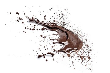 Poster - A piece of chocolate with a splash of chocolate on it