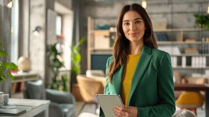 Canvas Print - The Businesswoman with Tablet