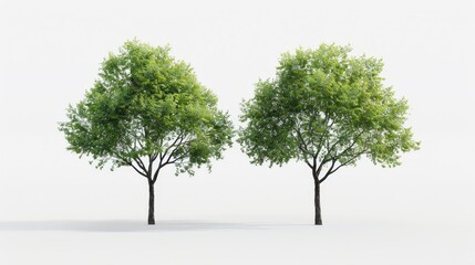 Poster - Two trees growing together, with their trunks and branches aligned