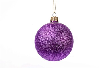 Poster - A decorative purple ornament hangs from a golden chain, perfect for holiday displays or gift wrapping