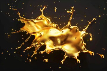 Aufkleber - A close-up shot of a splash of liquid on a black background