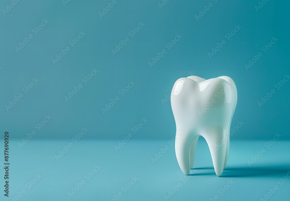 Tooth model with a dental brush, including a mirror and probes on a ...