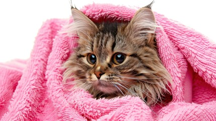 Poster - The Cat in Pink Blanket