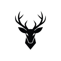 deer head black silhouette vector illustration