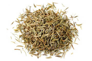 Poster - A close-up shot of a pile of dried grass on a white surface