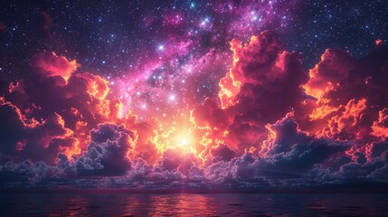 Wall Mural - Celestial Sonata: Harmonies of the Night Sky