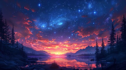 Wall Mural - Astral Reverie: Enchantments of the Cosmos