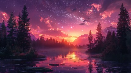 Wall Mural - Nebula Melodies: Symphony of Starlight