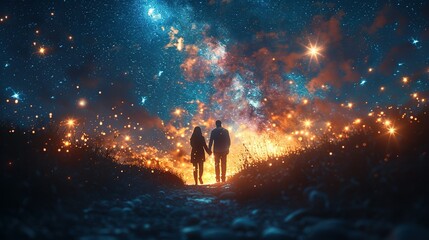 Wall Mural - Stardust Odyssey: Voyage Through the Night