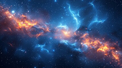 Wall Mural - Nightfall Odyssey: Illuminating Cosmic Wonders