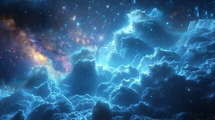 Wall Mural - Starry Veil: A Journey Across Celestial Realms