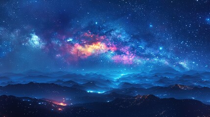 Wall Mural - Moonlit Mirage: Secrets of the Stellar Canvas
