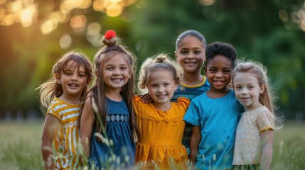 Sticker - Group of Happy Children