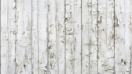 Poster - Old white wooden wall with vintage texture and peeling paint Retro banner with space for text