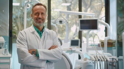 Canvas Print - The dentist in modern clinic