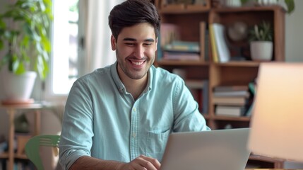 Wall Mural - The man with laptop