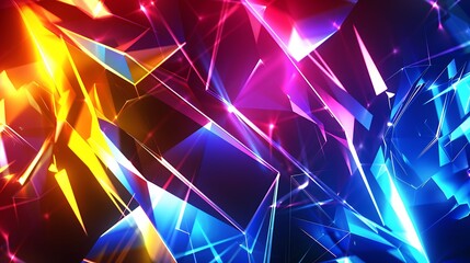 Aufkleber - Abstract Colorful Shapes and Glowing Lines