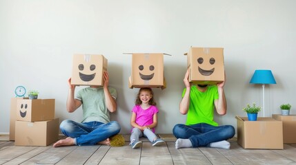 Wall Mural - The family with box heads