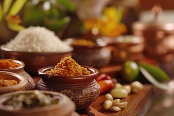 Wall Mural - indian spices in a bowl