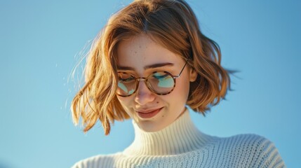 Wall Mural - The Woman in Round Glasses