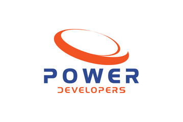 Power energy development circle rounded logo design business name ideas vector image editable 