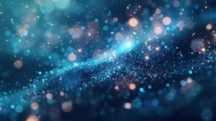 Wall Mural - Modern abstract background. Blue glow particle abstract bokeh background 